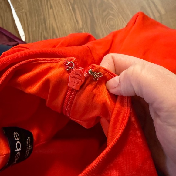 bebe Vibrant Orange Mini Dress - Picture 6 of 8